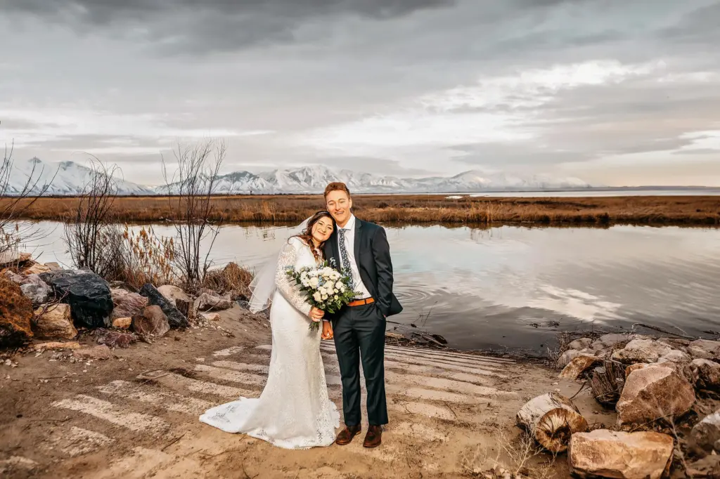 utah lake bridal session