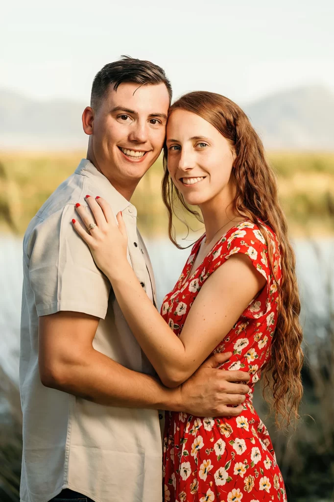 Happy couple in their engagement photo session