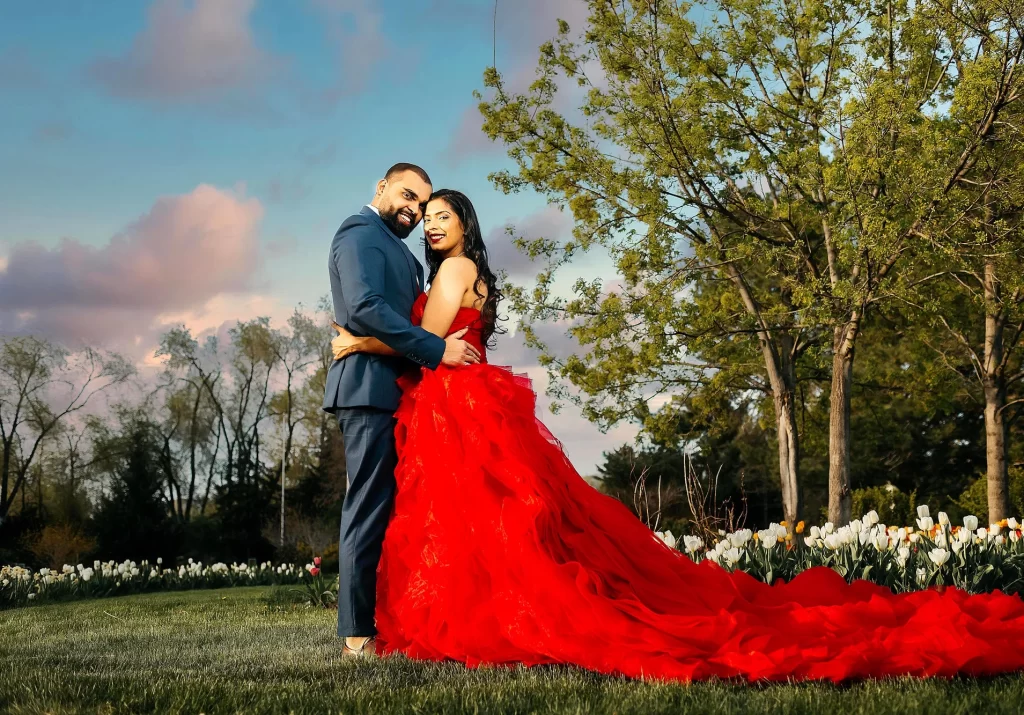 Couple engagement photoshoot in International Peace Gardens