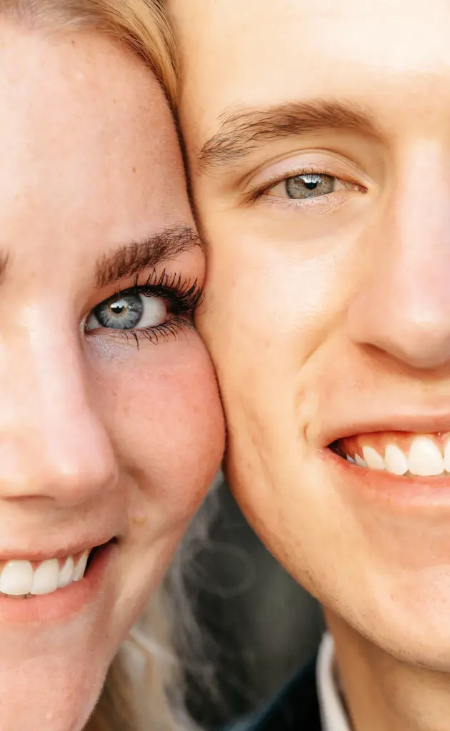 Couple portrait in Provo Temple Utah