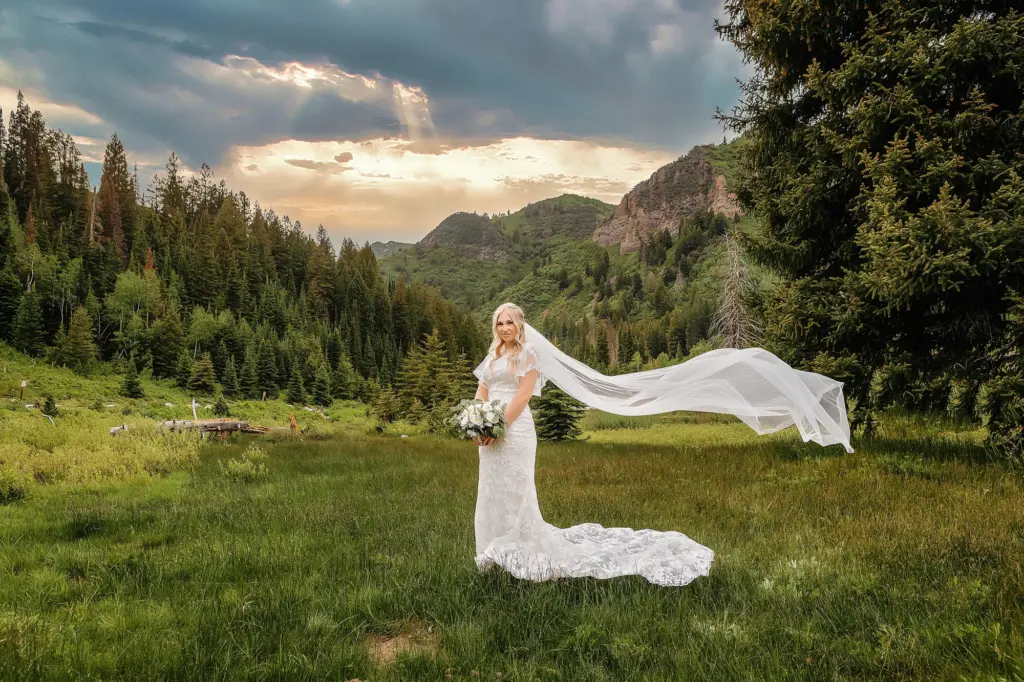 Bride in Jordan pines campground