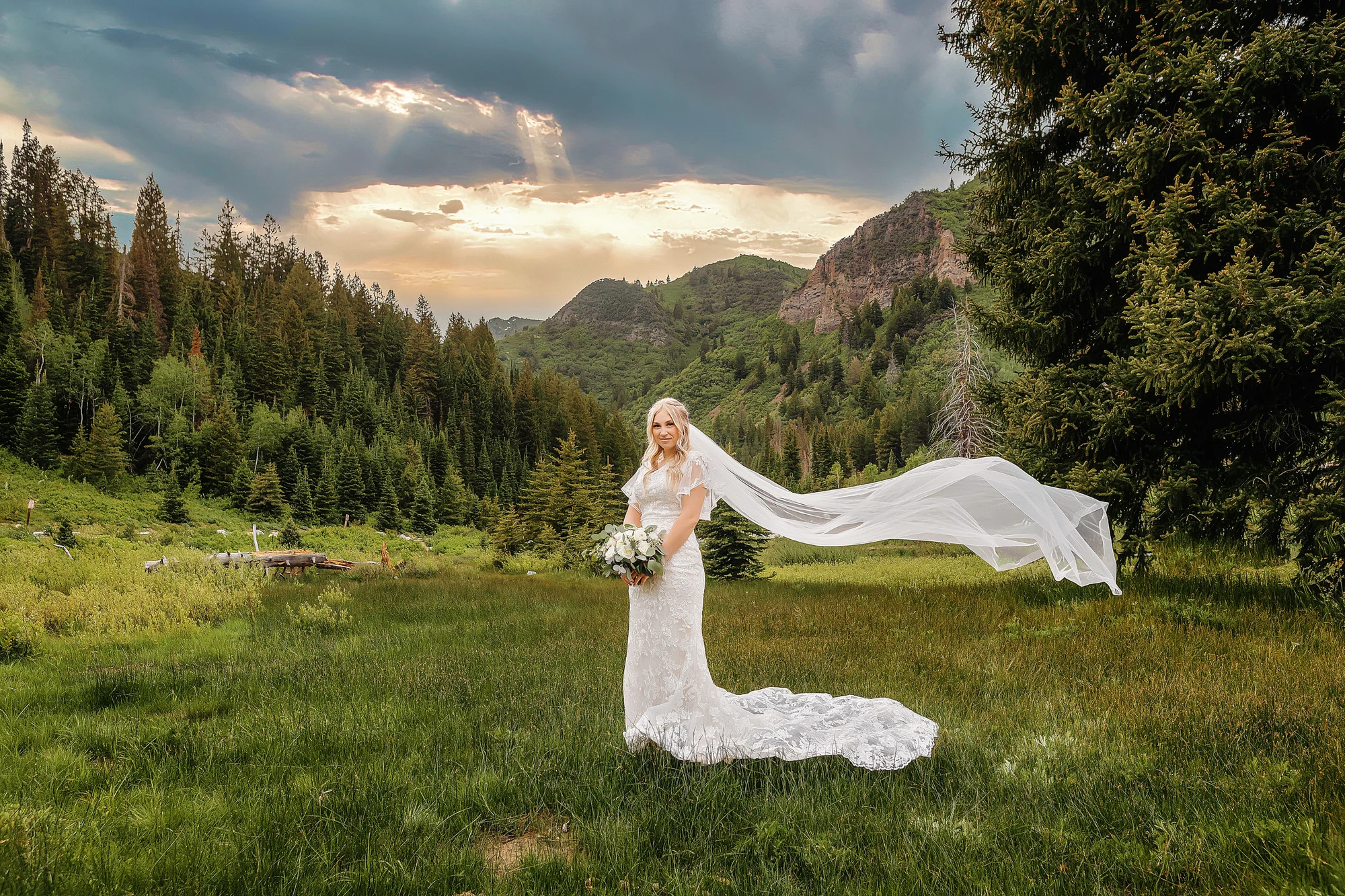 Bride in Jordan pines campground