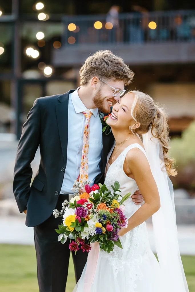 Couple at their wedding in Hobble Creek Event Center